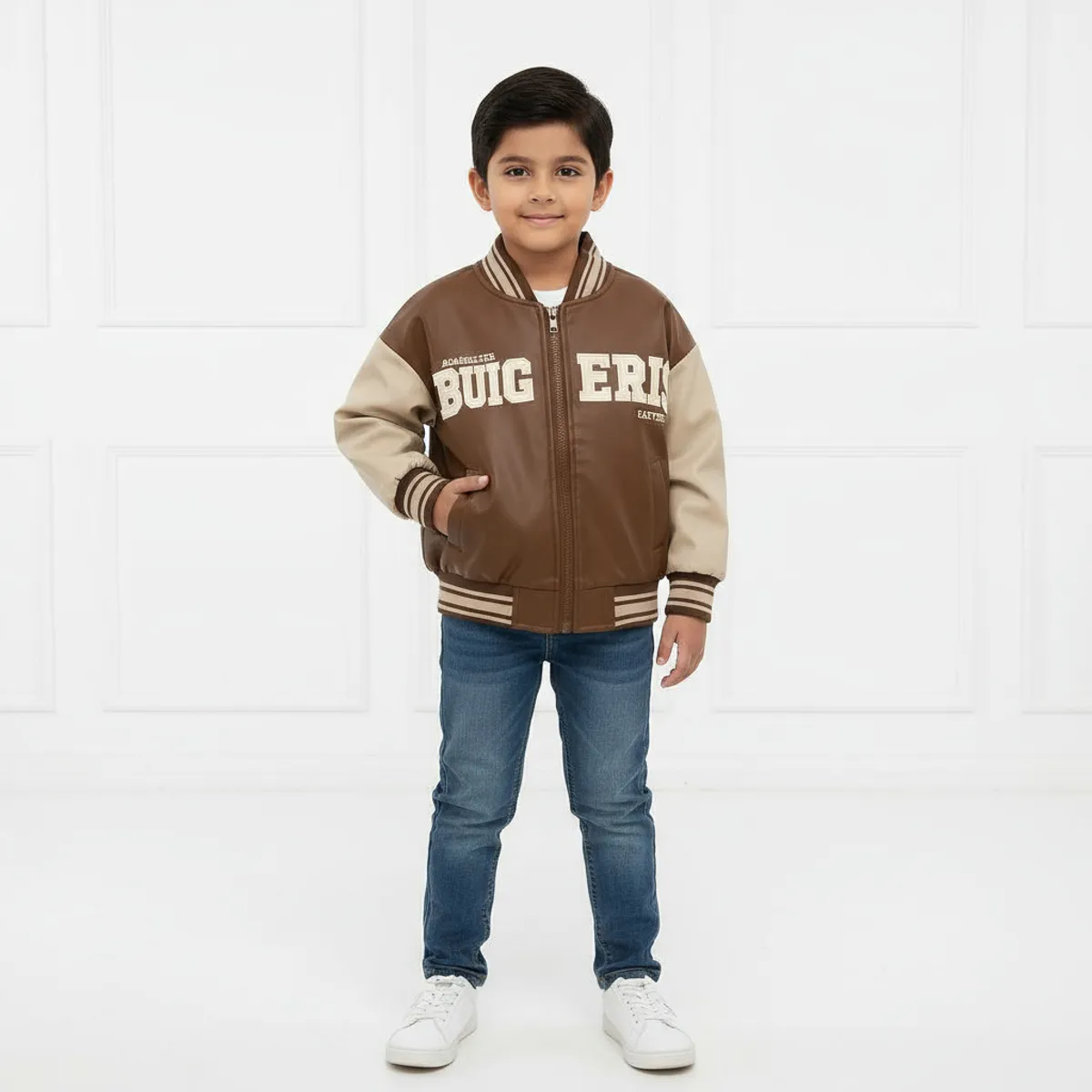 KIBOU - Chaqueta Bomber Niño Ecocuero Italy Infantil