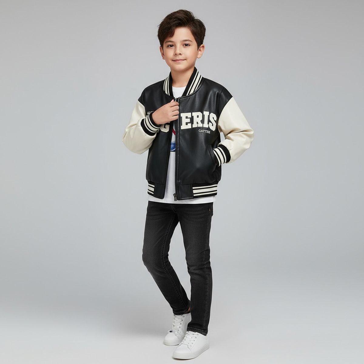 KIBOU - Chaqueta Bomber Niño Ecocuero Italy Infantil