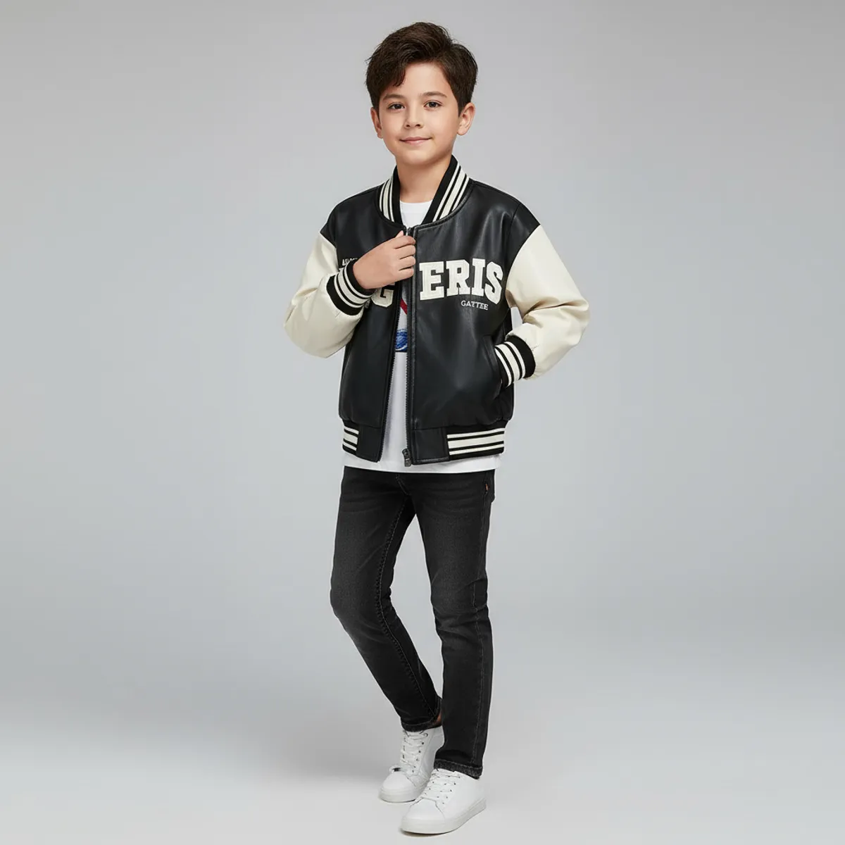 KIBOU - Chaqueta Bomber Niño Ecocuero Italy Infantil
