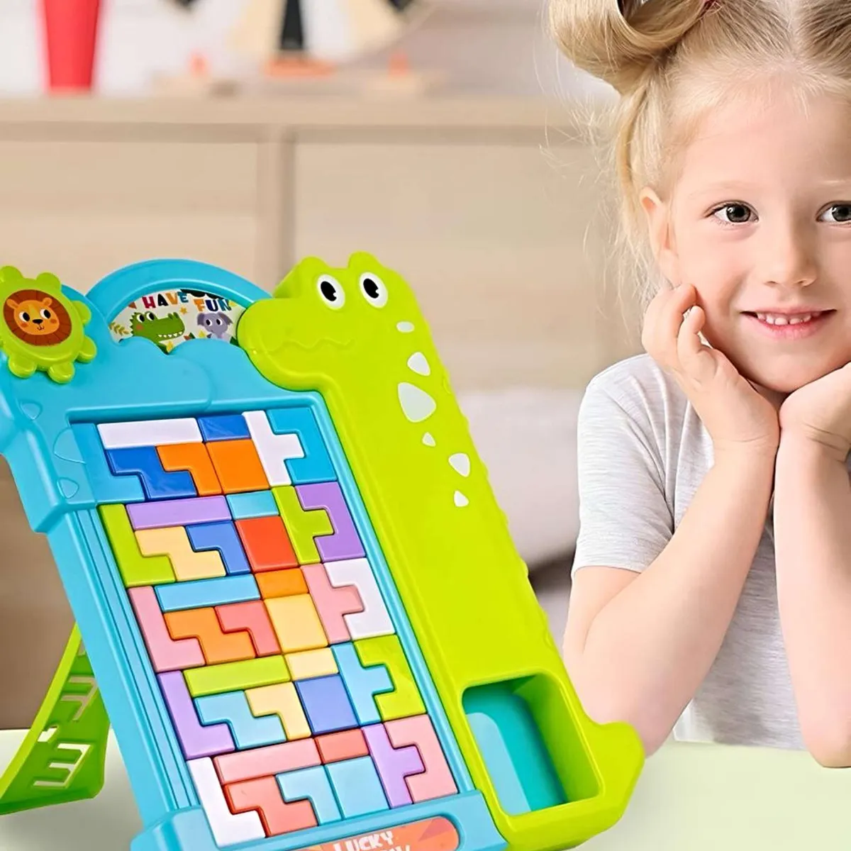 GENERICO - Juego de Bloques de Lógica Puzzle Educativo 3D Tipo Tetris verde