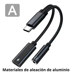 GENERICO - Adaptador Convertidor Audio Dual Usb-c A Auxiliar Y Usb-c