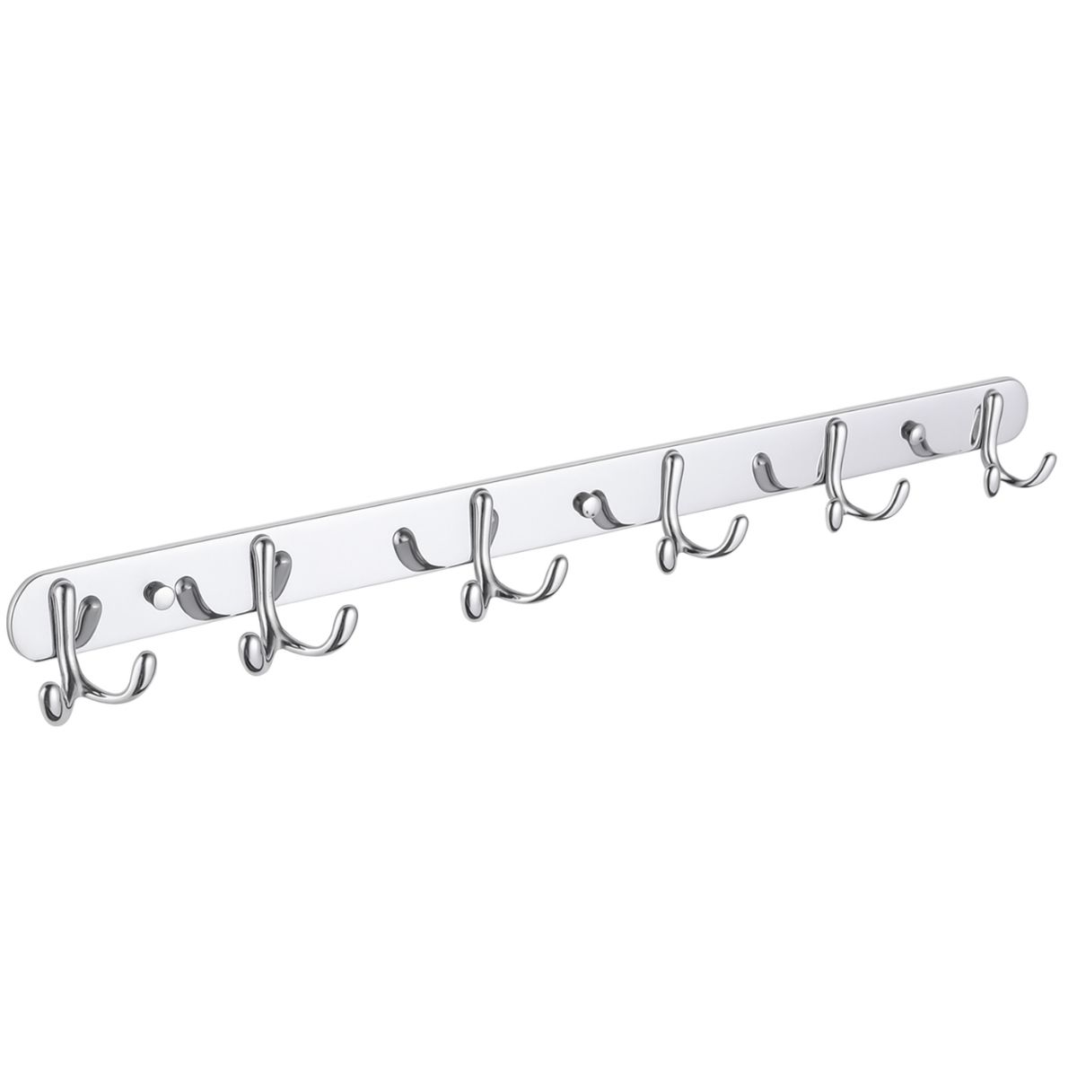 GENERICO - Perchero Pared 6 Ganchos Doble Acero Inoxidable Plateado