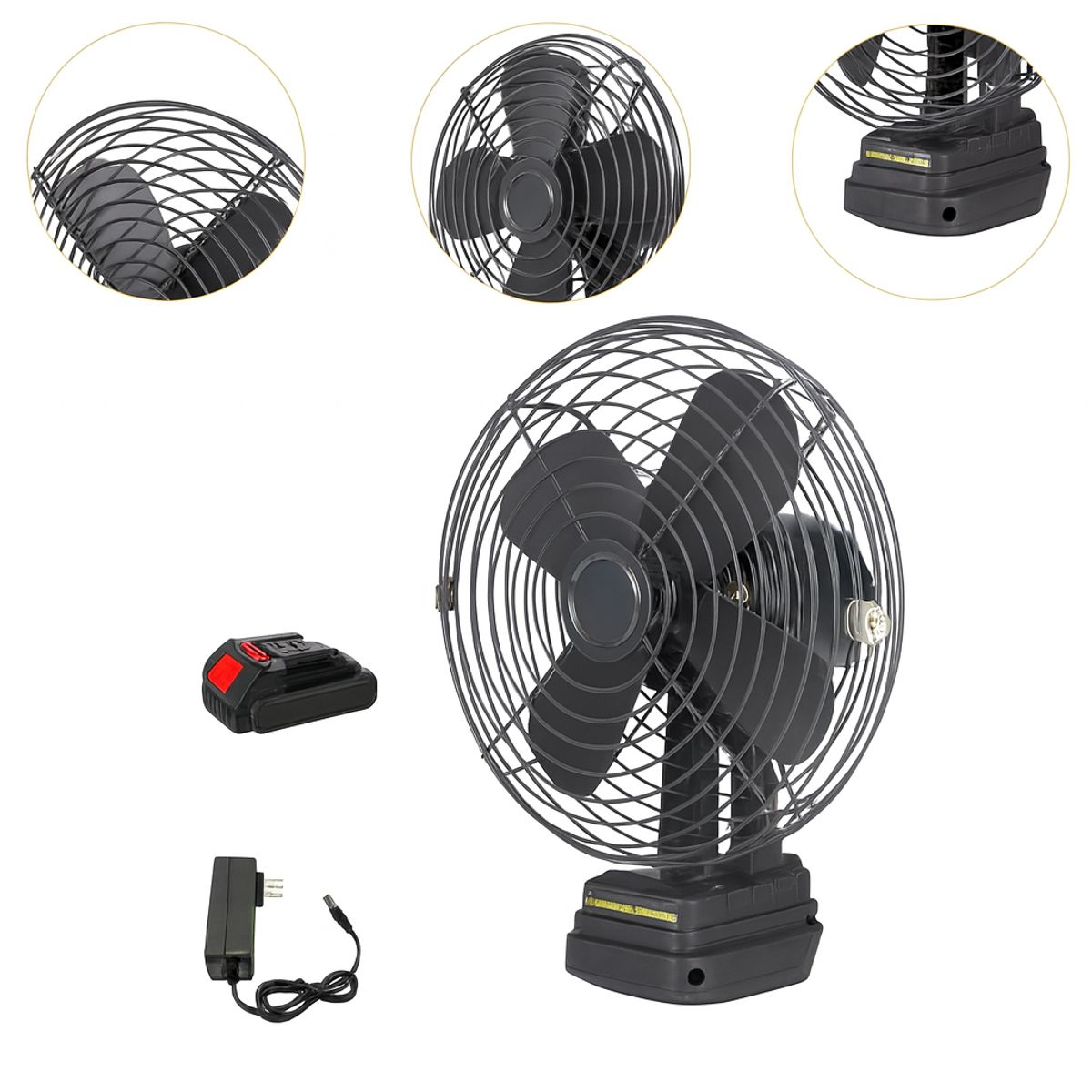 MOVI - VENTILADOR PORTÁTIL 5 ASPAS CON BATERÍA Y CARGADOR USB