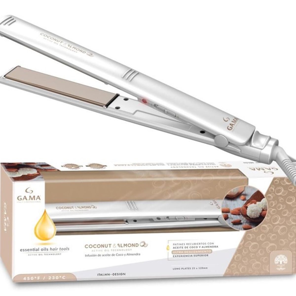 GAMA - PLANCHA ALISADORA CABELLO ELEGANCE COCONUT ST GAMA