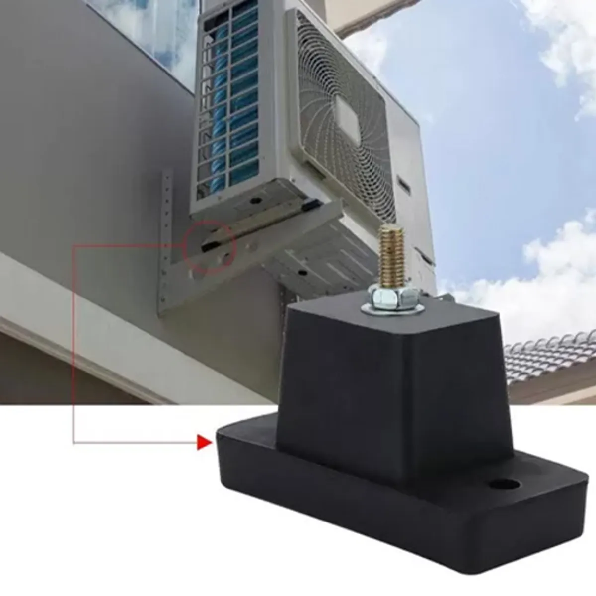 KINDA NICE - Pack 4 Soportes De Goma Para Aire Acondicionado Exterior