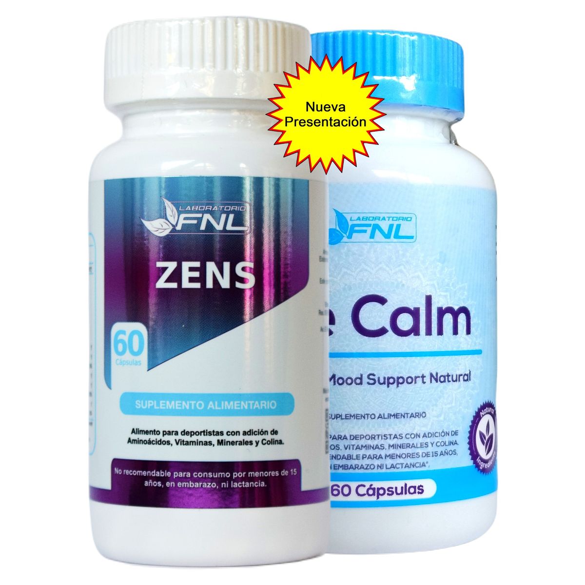 FNL - Be Calm 430 Mg - Armonía Y Balance - 2 Pack ( 120 Caps ) Natural / 2 Frascos