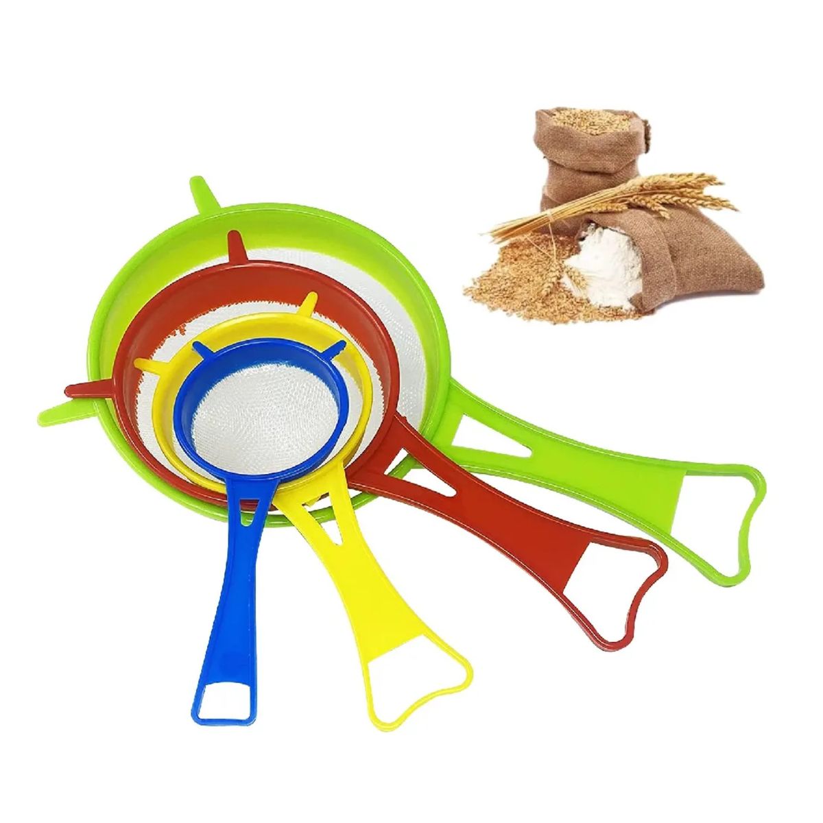 GENERICO - Set X4 Colador De Plastico Colador Escurridor Repostería