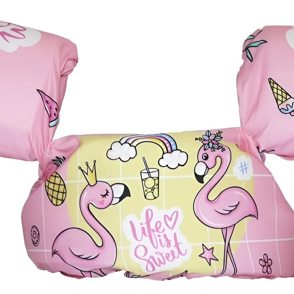 DEFENSOR FOREVER - Flotador Con Alitas para niñas, Chaleco de 2 A 6 Años Flamencos