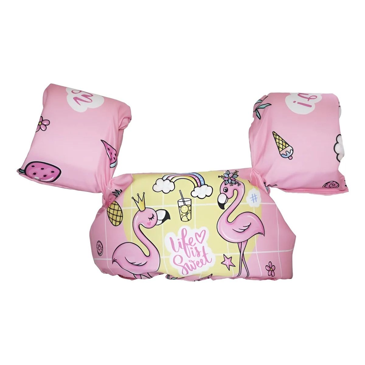 DEFENSOR FOREVER - Flotador Con Alitas para niñas, Chaleco de 2 A 6 Años Flamencos