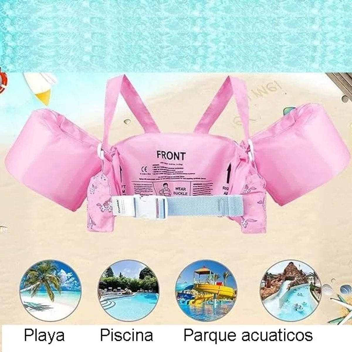 DEFENSOR FOREVER - Flotador Con Alitas para niñas, Chaleco de 2 A 6 Años Flamencos
