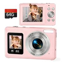 Cámara Doble Pantalla 2.4+1.3pulgadas - 4K 48MP Zoom 18X Rosado