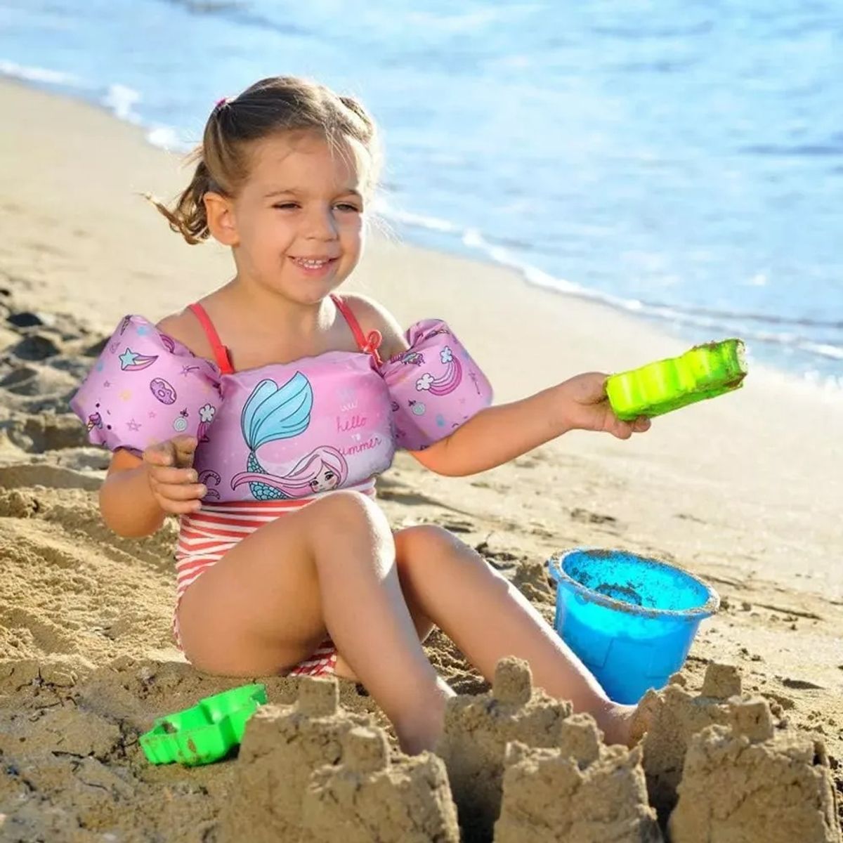DEFENSOR FOREVER - Flotador Con Alitas para niñas, Chaleco de 2 A 6 Años diseño de Sirena