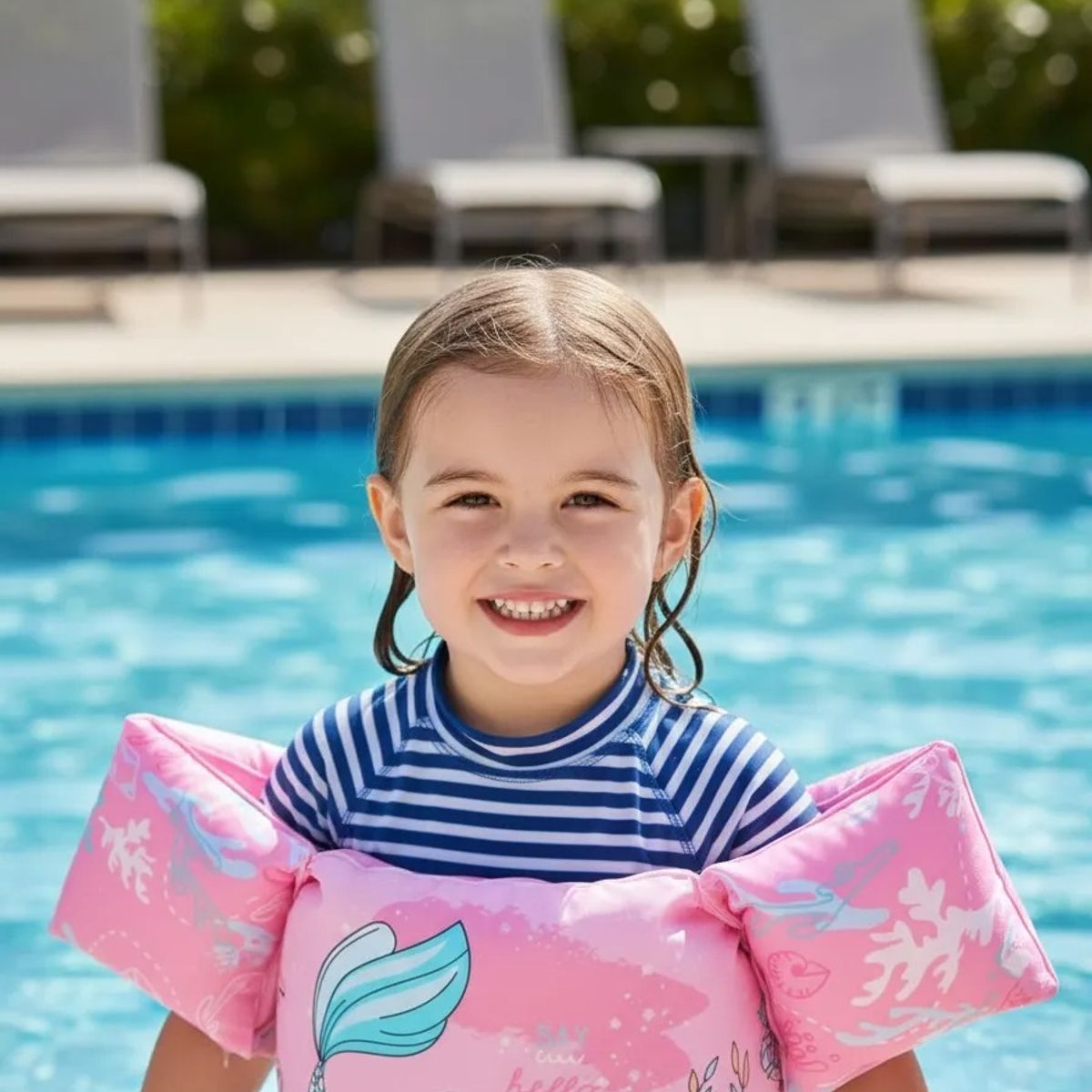 DEFENSOR FOREVER - Flotador Con Alitas para niñas, Chaleco de 2 A 6 Años diseño de Sirena