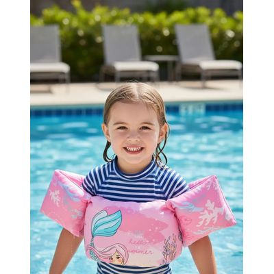Imagen 2 del producto Flotador Con Alitas para niñas, Chaleco de 2 A 6 Años diseño de Sirena