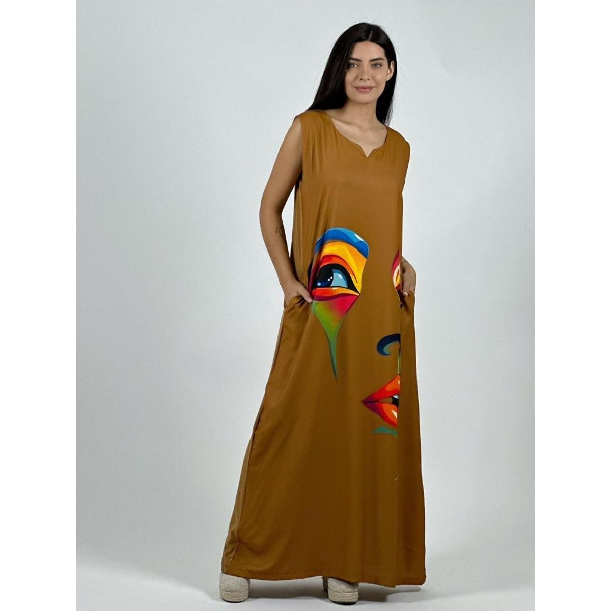 ENIGMATICA BOUTIQUE - Vestido Sublimado Rostro Colorido