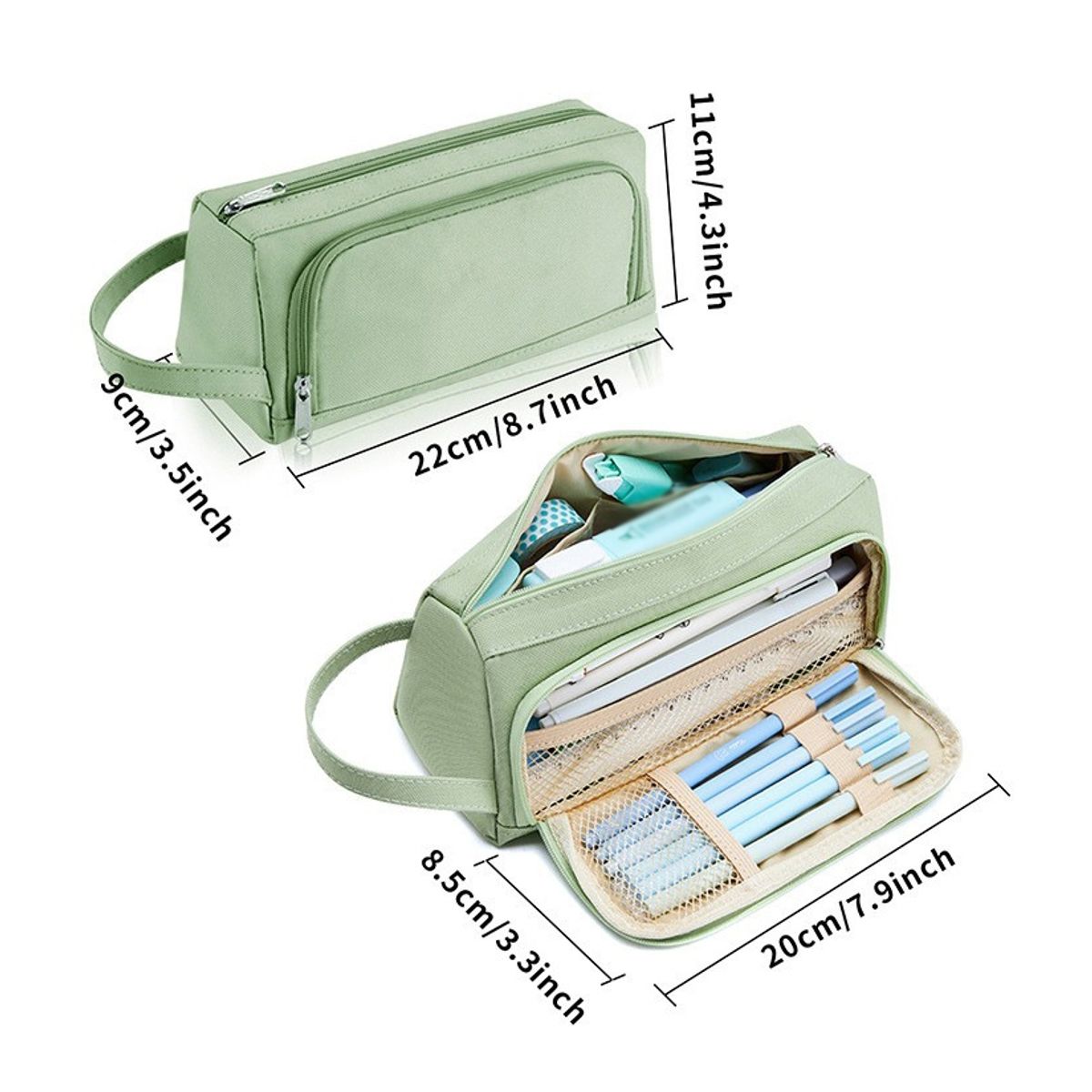 KINDA NICE - Estuche Organizador Para Lápices Gran Capacidad Tela Oxford