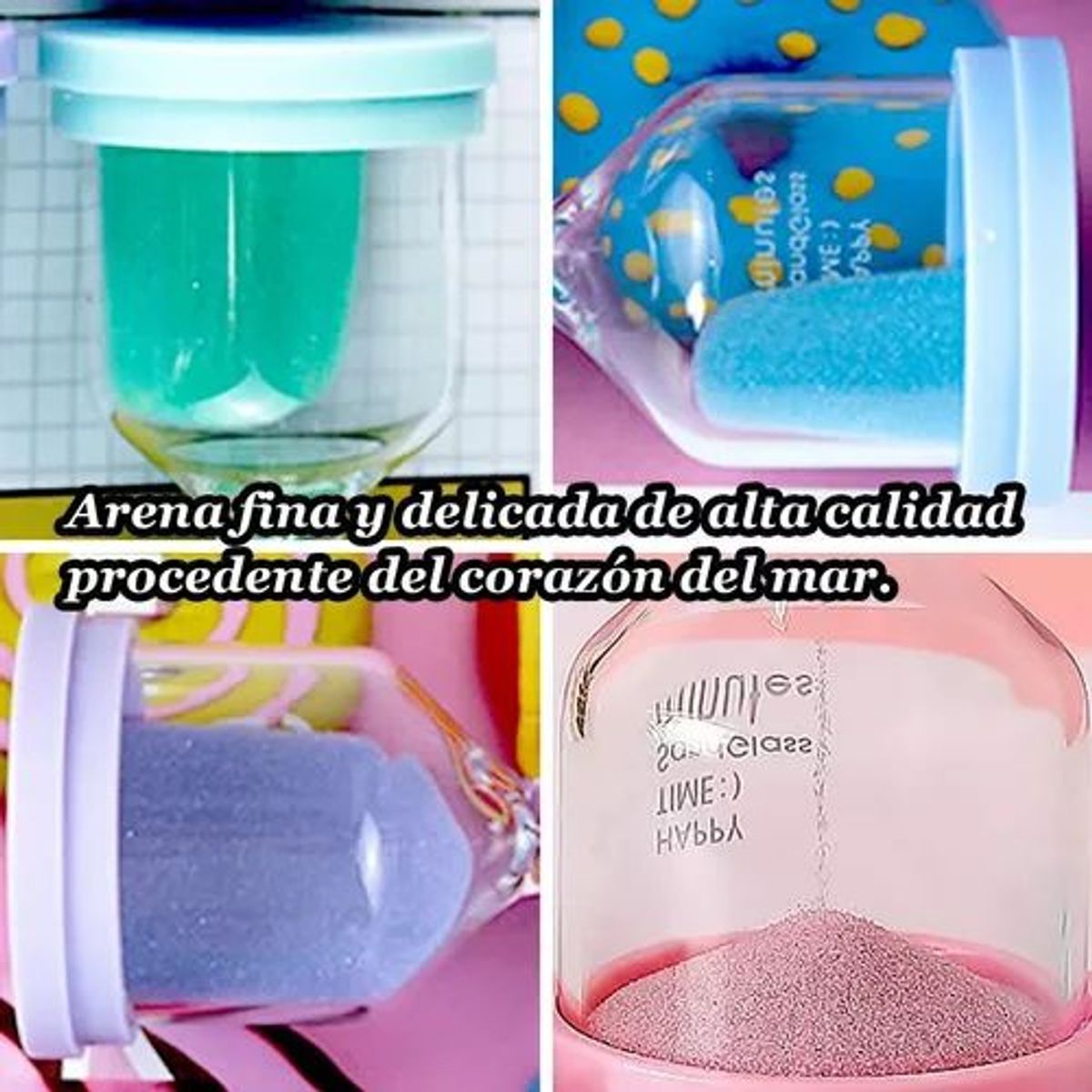 KINDA NICE - Set 4 Relojes De Arena Juegos Tiempos 5/10/15/30 Mins Vidrio