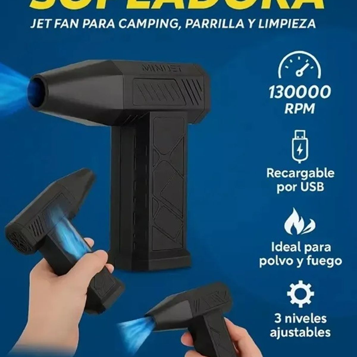 GENERICO - Mini Soplador Potente Ventilador Turbo De 130000 Rpm Mini Jet