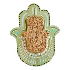 CREA TALLER - Hamsa mano de Fátima decorativa verde