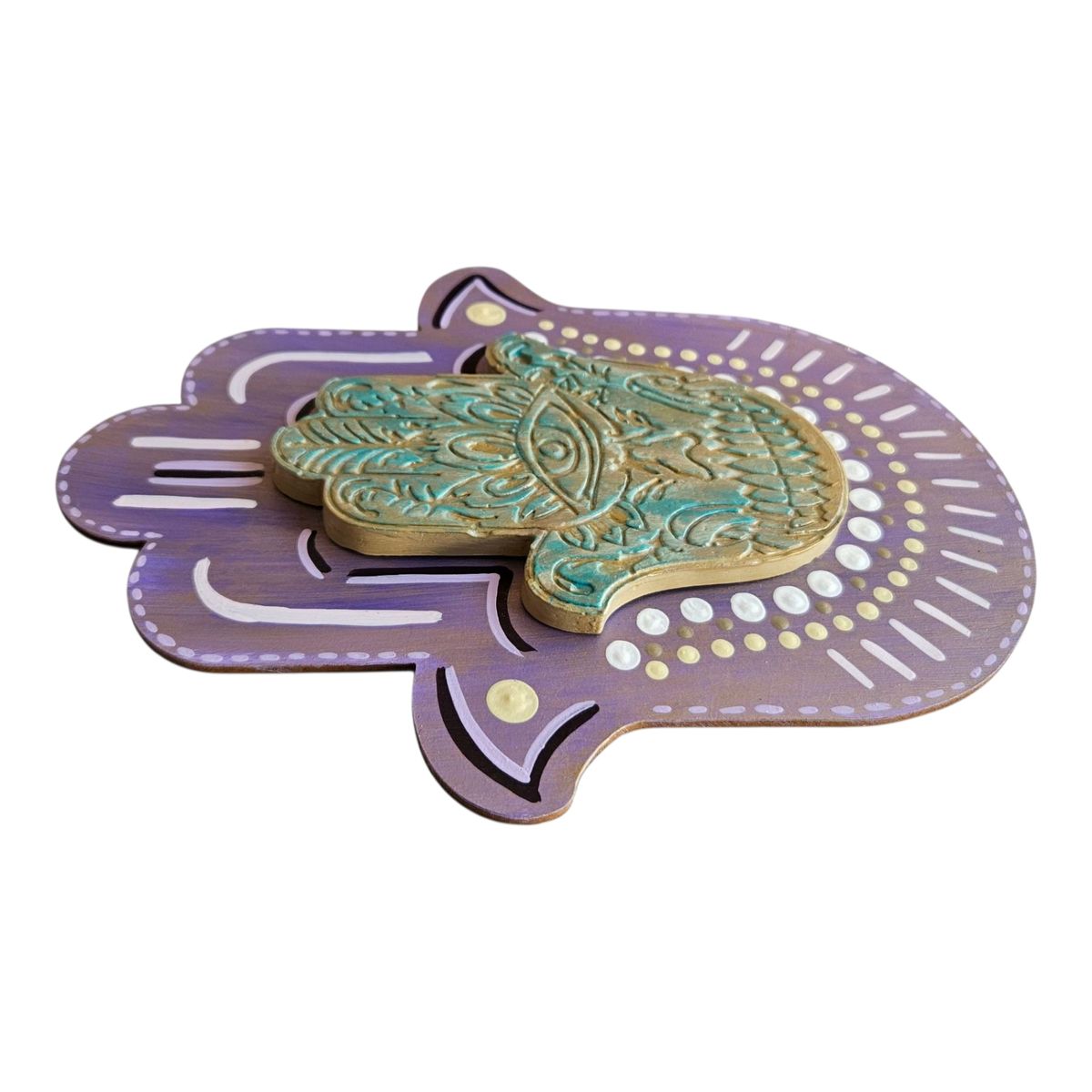 CREA TALLER - Hamsa mano de Fátima decorativa morado