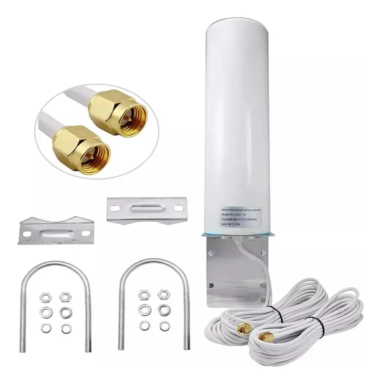 KUANGYE Alta ganancia 10-12dBi Dual SMA Macho 698-2700 MHz 3G4G LTE para exterior Antena Router Modem Wifi