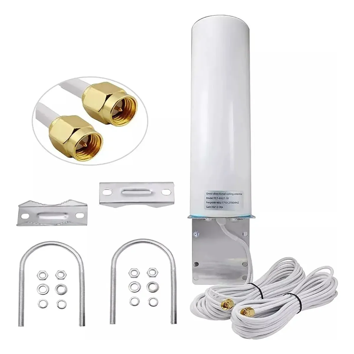 KUANGYE - Alta ganancia 10-12dBi Dual SMA Macho 698-2700 MHz 3G4G LTE para exterior Antena Router Modem Wifi