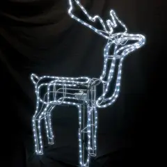 SUPERCENTER - Reno Navideño Luces Led Solar 120cm Decorativo Navidad Blanco