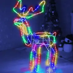 SUPERCENTER - Reno Navideño Luces Led Solar 120cm Decorativo Navidad Multicolor