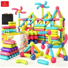 ANIKIDS - Bloques Magnéticos Palos Bolas 88 Piezas Juguete Armable Niños