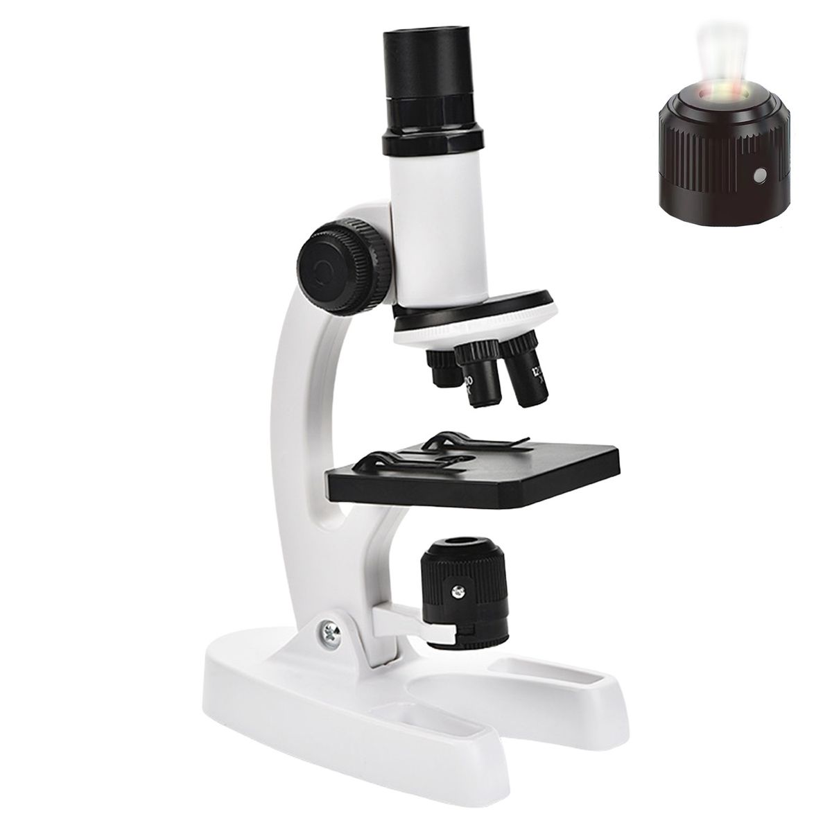 VIDITA - Microscopio Con Soporte 1200x Niños Educativo 8 Luces LED