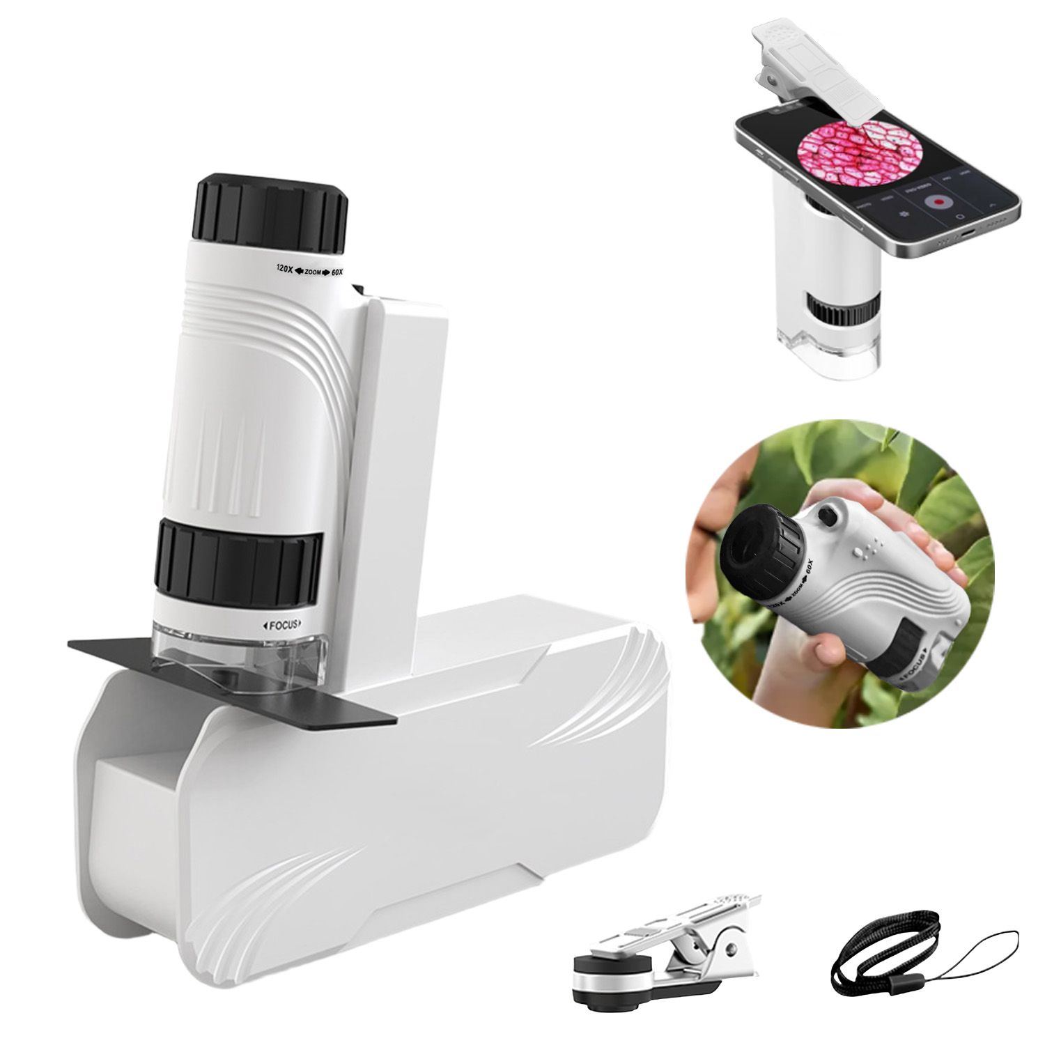 VIDITA Microscopio Portátil De Mano 60-120x Luz LED Niños