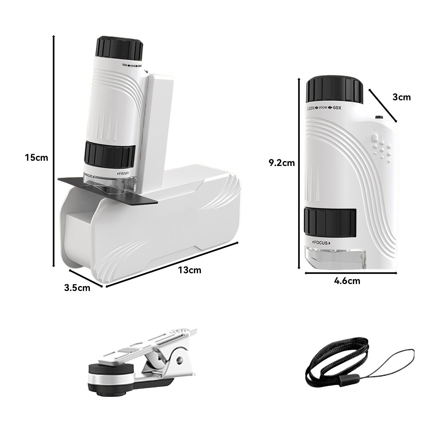 VIDITA Microscopio Portátil De Mano 60-120x Luz LED Niños