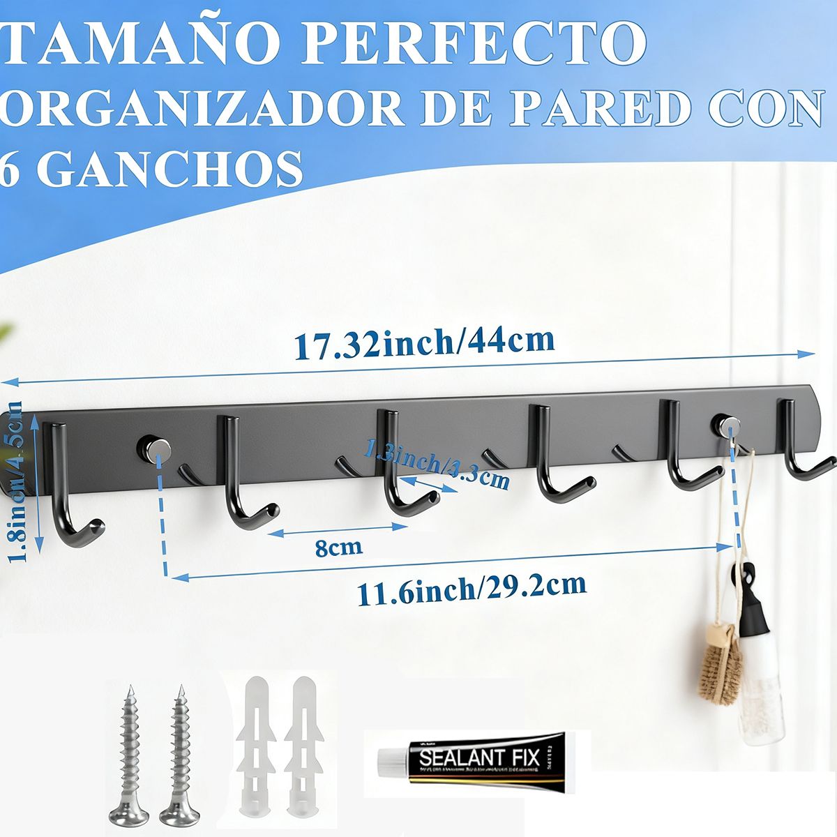 EINICIO - Perchero ParedPerchero De Acero Inoxidable Gris.