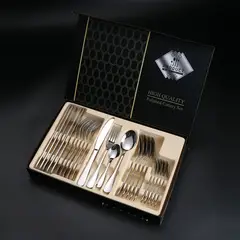 GENERICO - Set de Cuchillería Cubiertos Acero 24 pcs