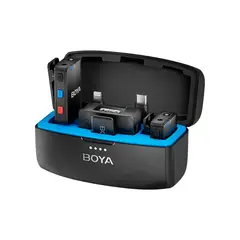 BOYA - Micrófono inalámbrico BOYAMIC para celular android iPhone y cámaras cancelación de ruido monitoreo en tiempo real