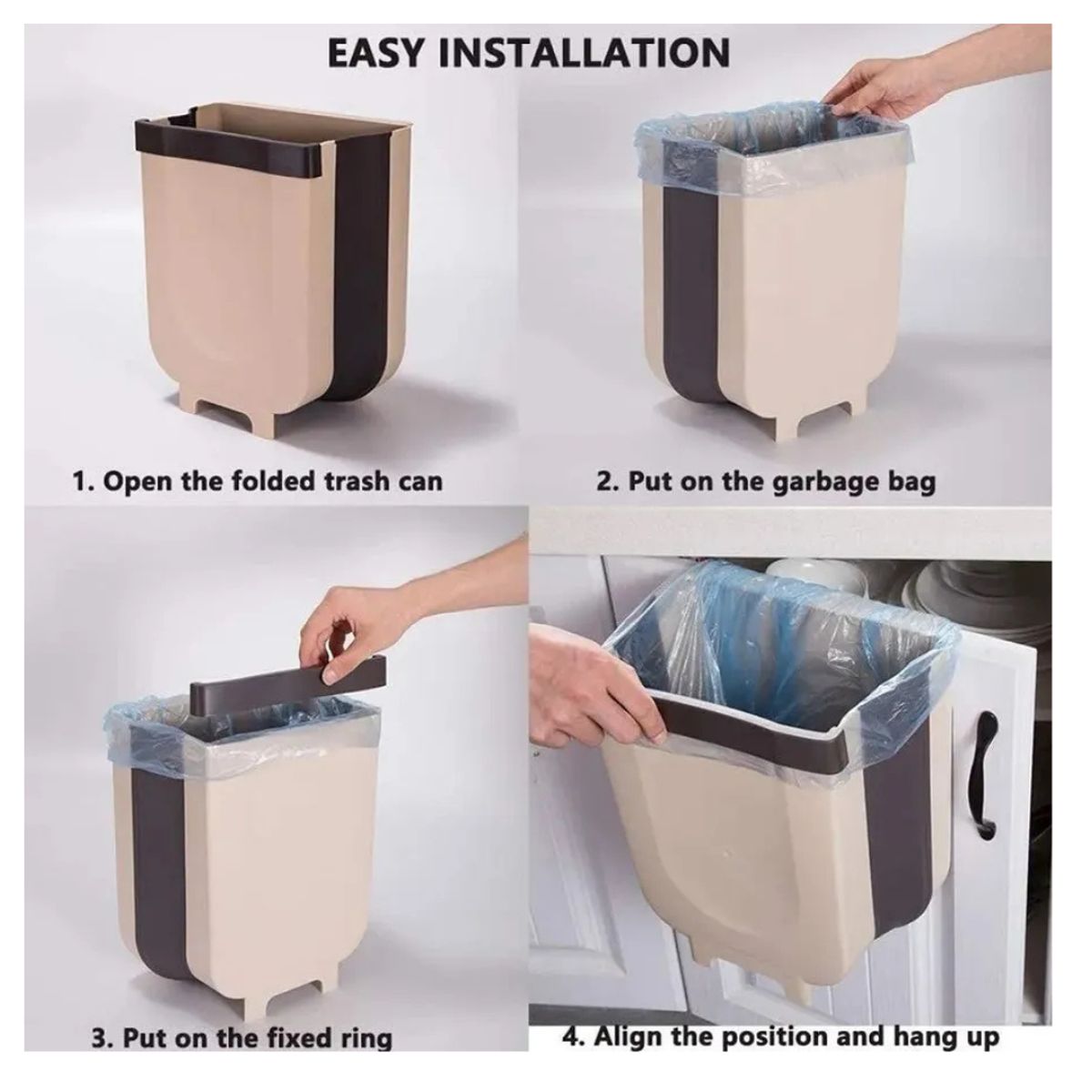 GENERICO - Basurero Plegable Multiuso Colgante Cocina