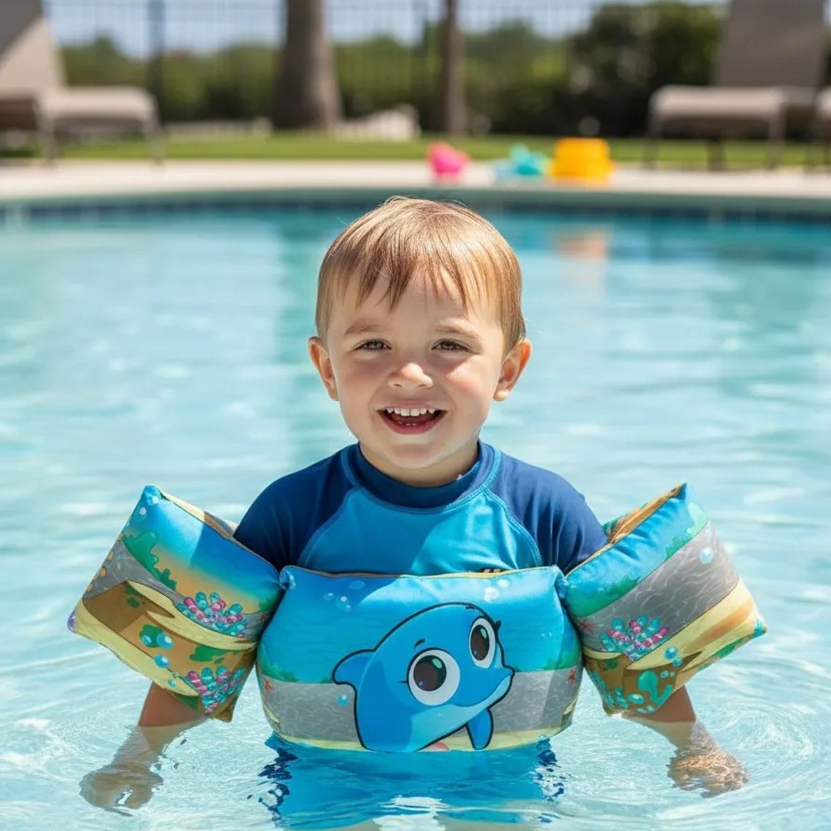 DEFENSOR FOREVER - Flotador Con Alitas para niñas, Chaleco de 2 A 6 Años diseño de Delfin