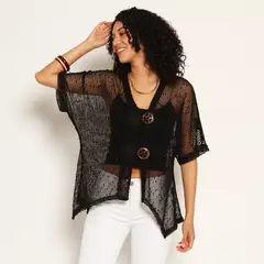 WADOS - CHALECO MANGA CORTA TEJIDO ESCOTE V CON BOTONES