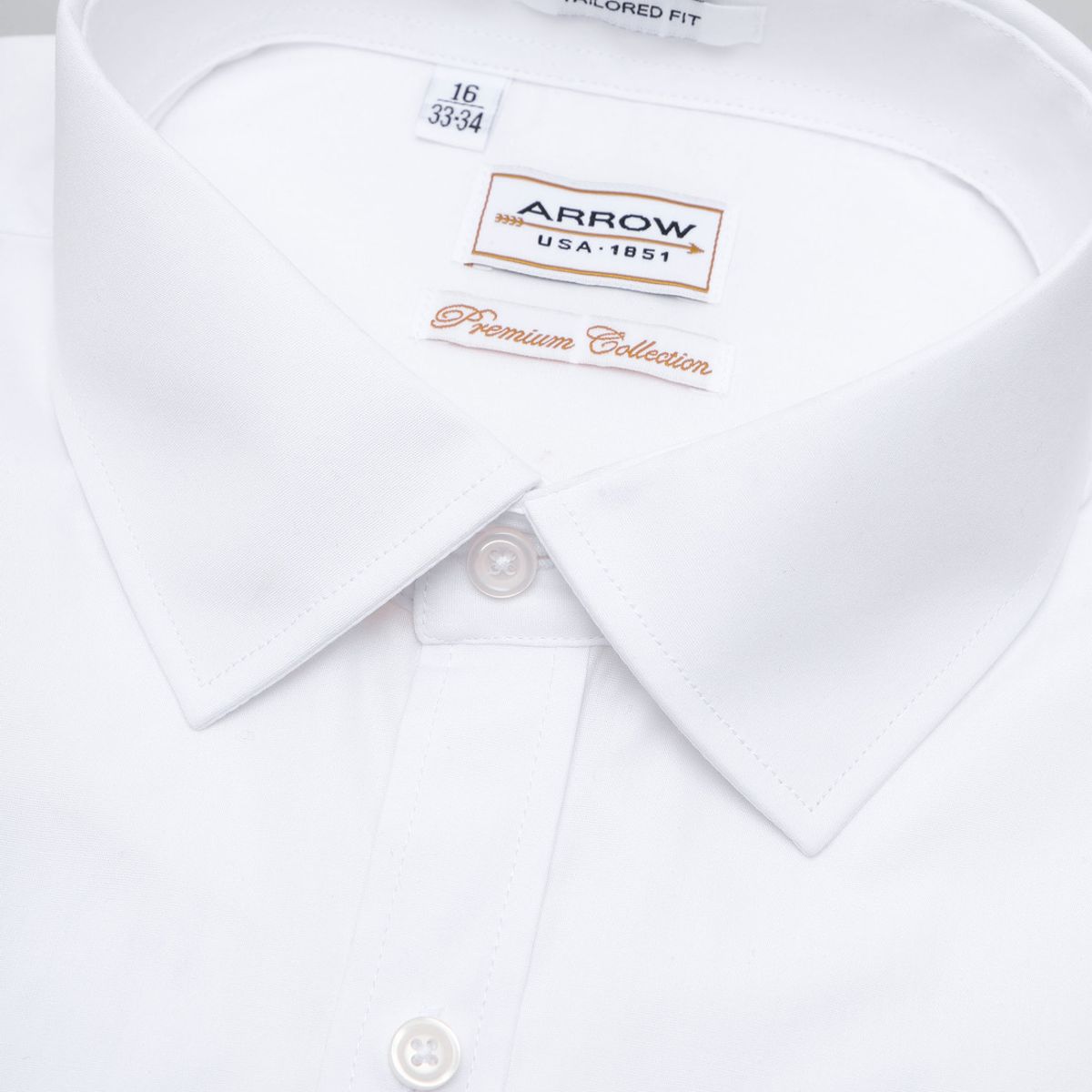 ARROW - Camisa Hombre Arrow Cuello Italiano Blanca Tailored Fit ARROW