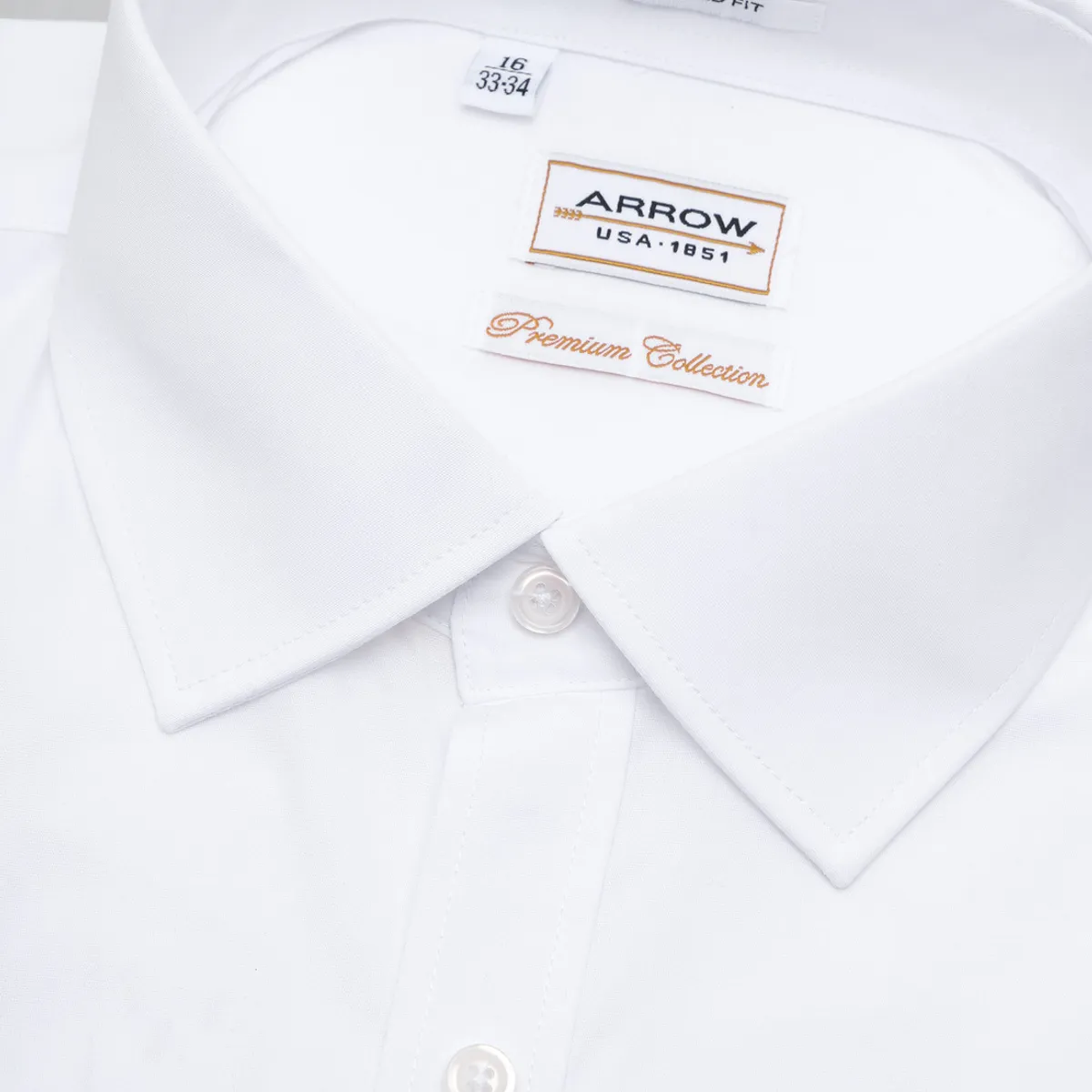 ARROW - Camisa Hombre Arrow Cuello Italiano Puño Doble Algodón ARROW