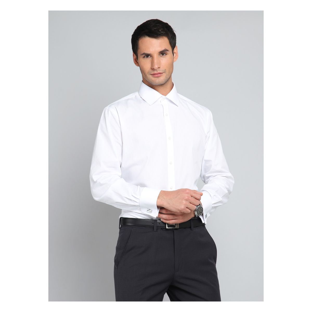 ARROW - Camisa Hombre Arrow Cuello Italiano Puño Doble Algodón ARROW