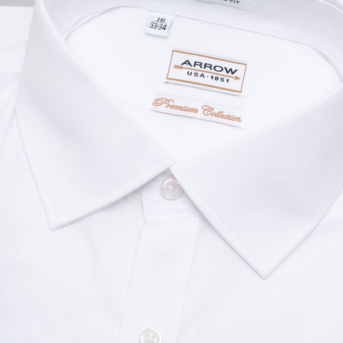 ARROW - Camisa Hombre Arrow Cuello Italiano Puño Doble Algodón ARROW