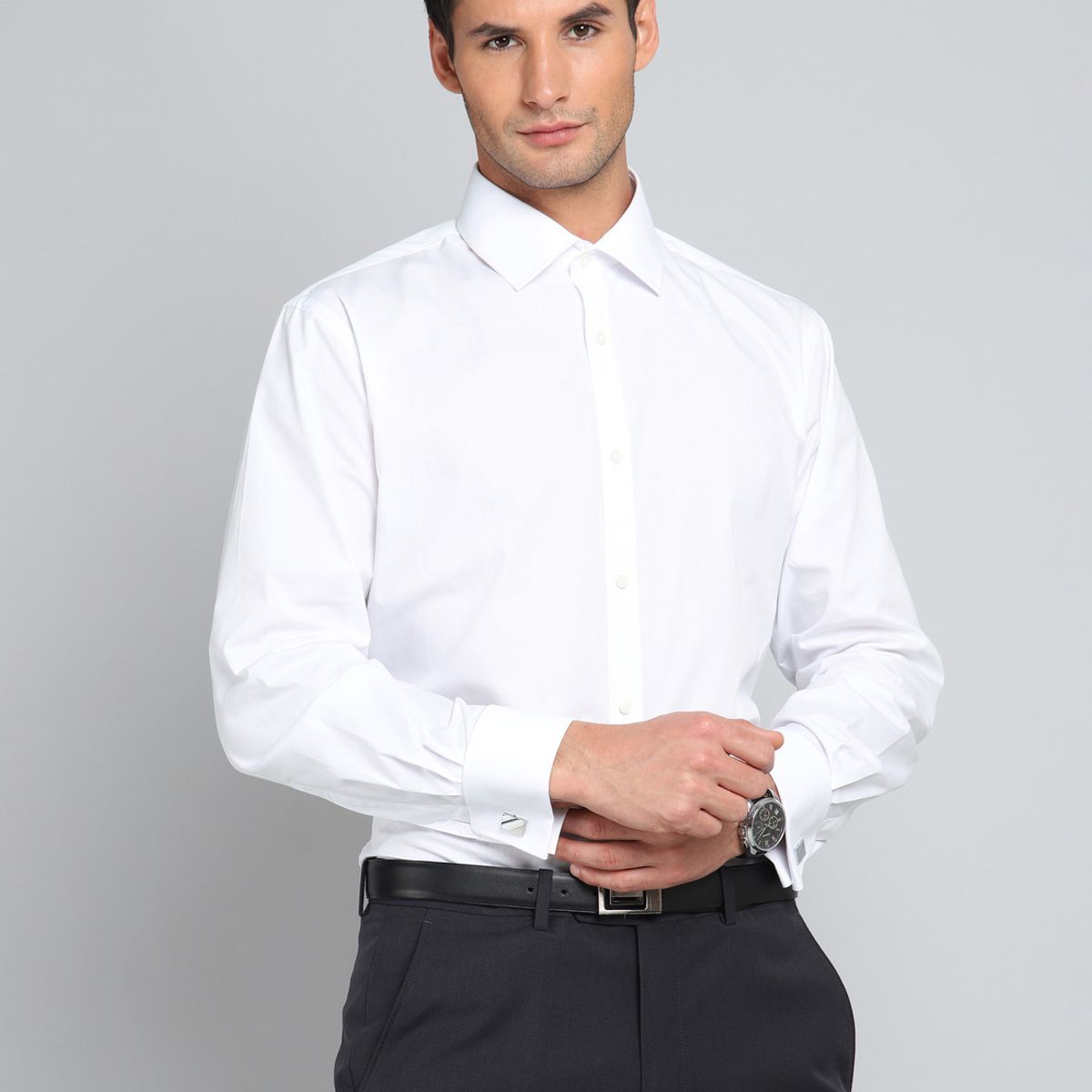 ARROW - Camisa Hombre Arrow Cuello Italiano Puño Doble Algodón ARROW