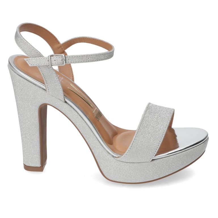 Sandalia Taco Plateado