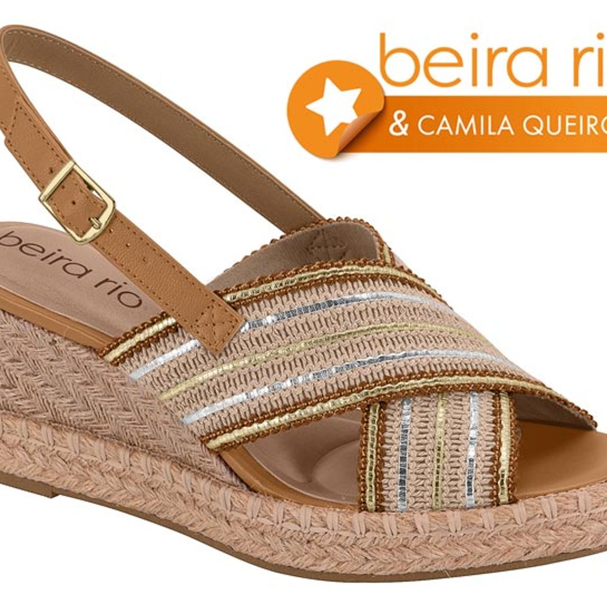 BEIRA RIO - Sandalias Taco Cuña Beira Rio Café