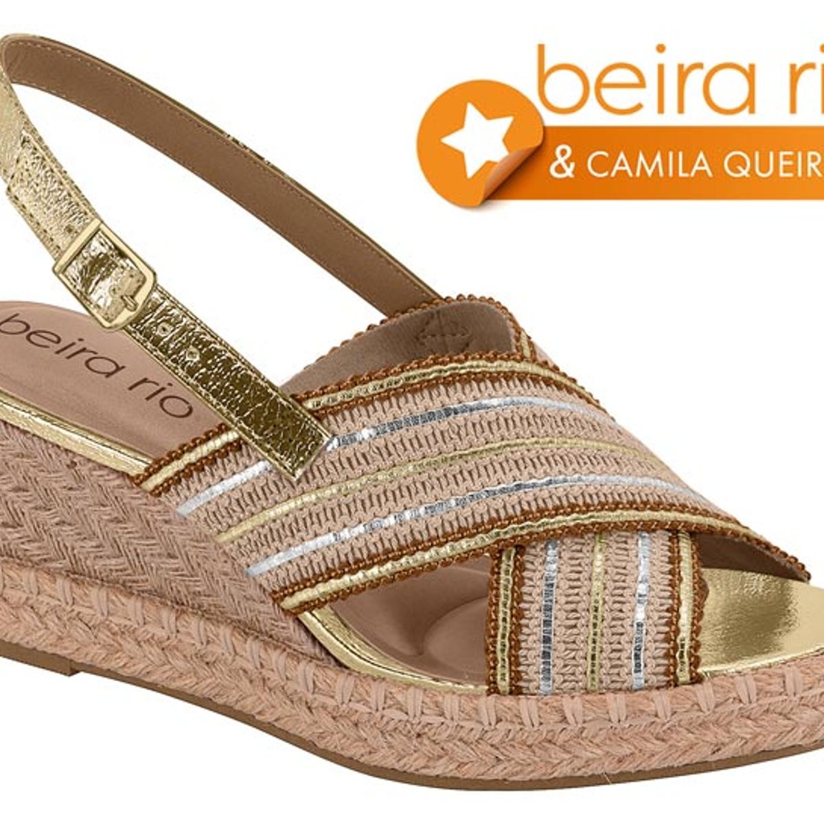 BEIRA RIO - Sandalias Taco Cuña Beira Rio Dorado