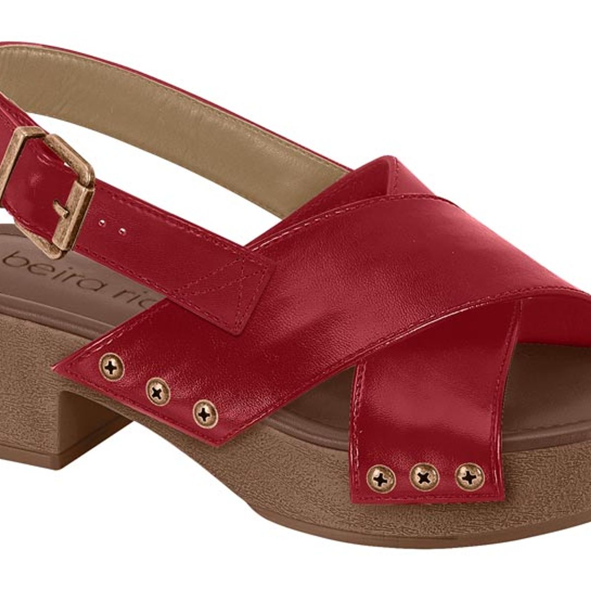 BEIRA RIO - Sandalias Taco Ancho Beira Rio Burdeos