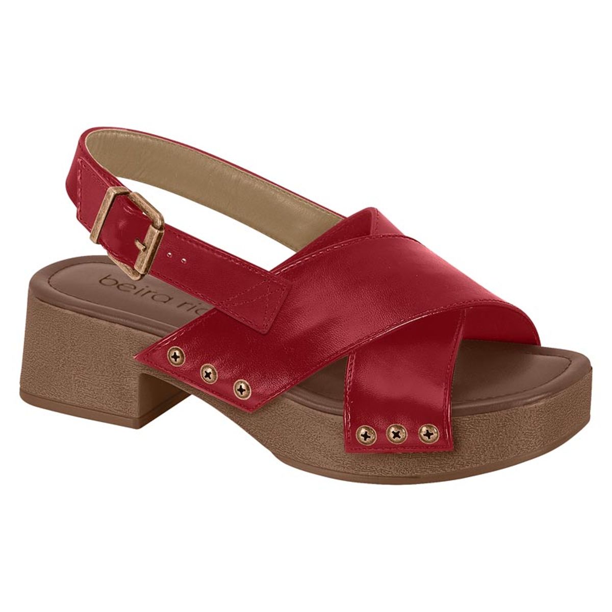 BEIRA RIO - Sandalias Taco Ancho Beira Rio Burdeos