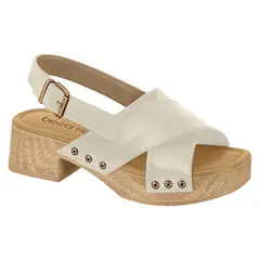 BEIRA RIO - Sandalias Taco Ancho Blanco