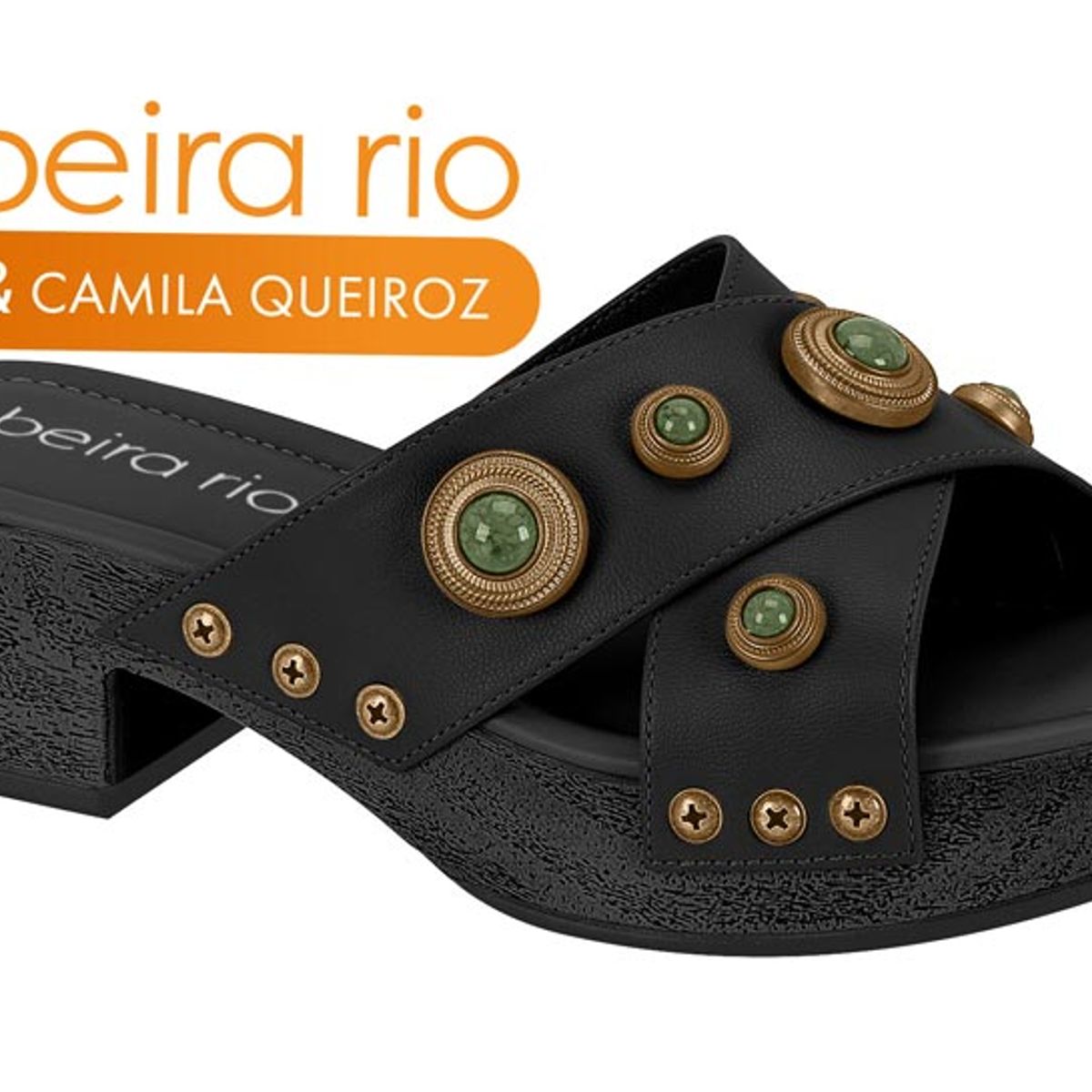 BEIRA RIO - Sandalias Taco Ancho Beira Rio Negro